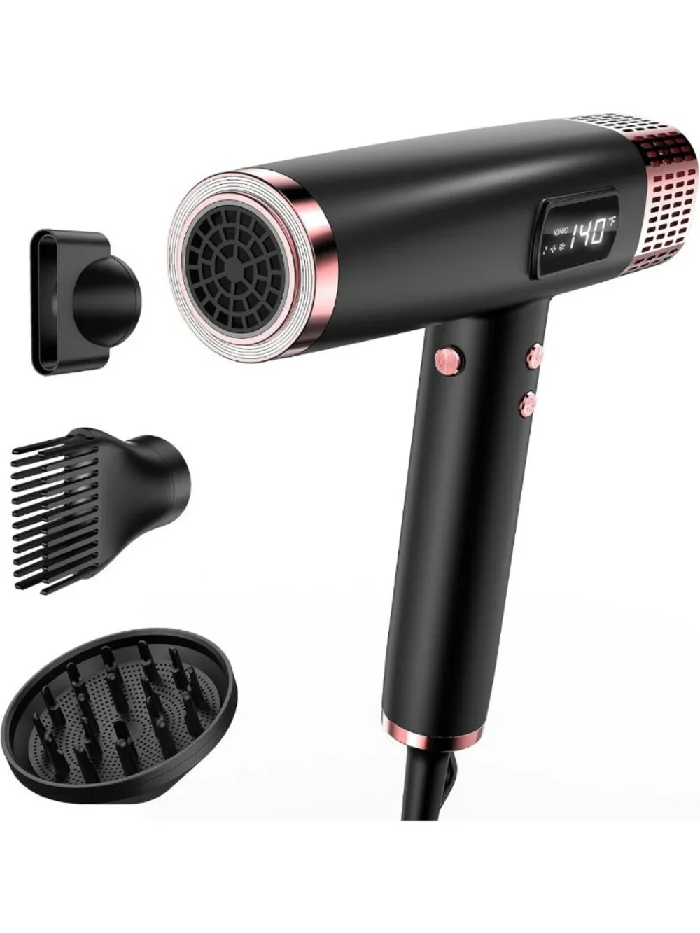 Compact Travel Hair Dryer with Diffuser, Lightweight Dual Voltage Blow Dryer